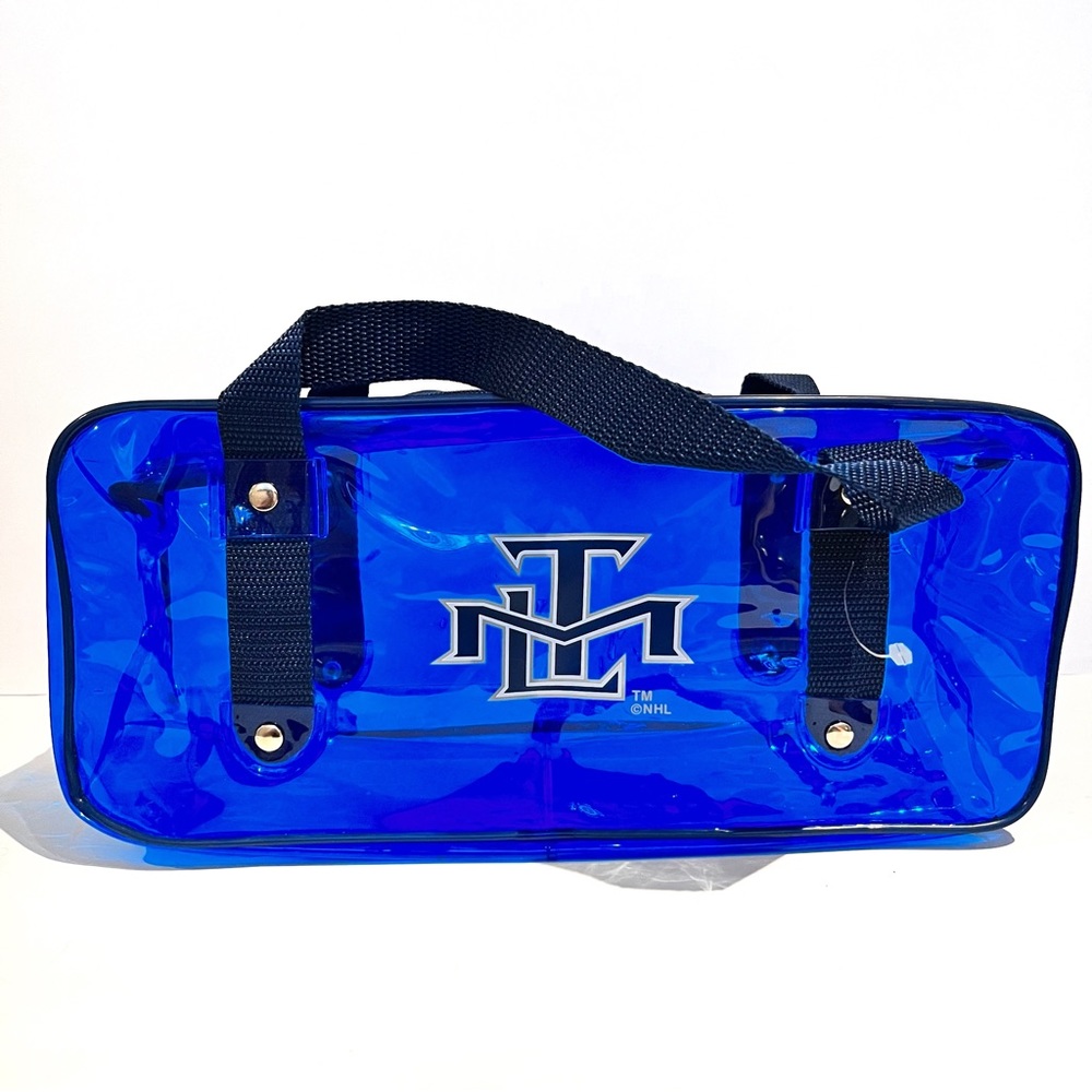 Toronto Maple Leafs Hockey Blue Toiletry Bag Blue Clear Handles Travel NHL TML